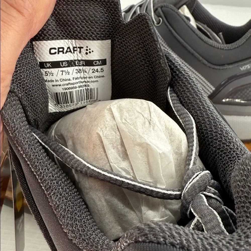 Craft Shoes Wm 7.5 V175 Fuseknit W Gray Black Running Sneakers Vibram NEW
